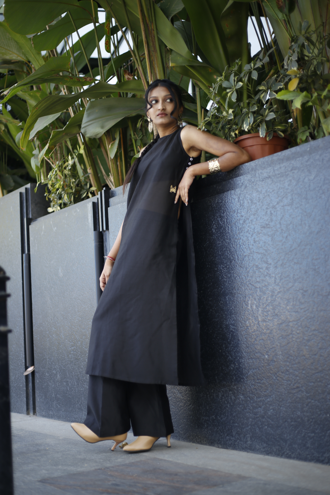 Black Chanderi Tunic Set — view 6