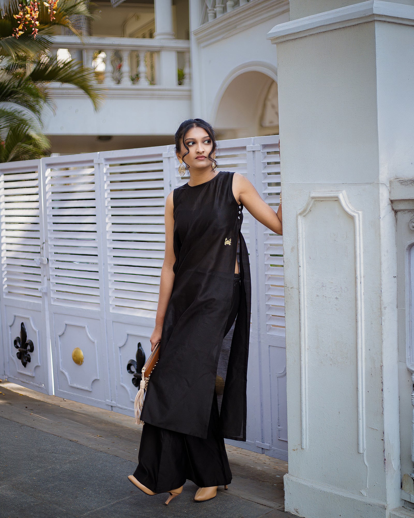 Black Chanderi Tunic Set — view 2