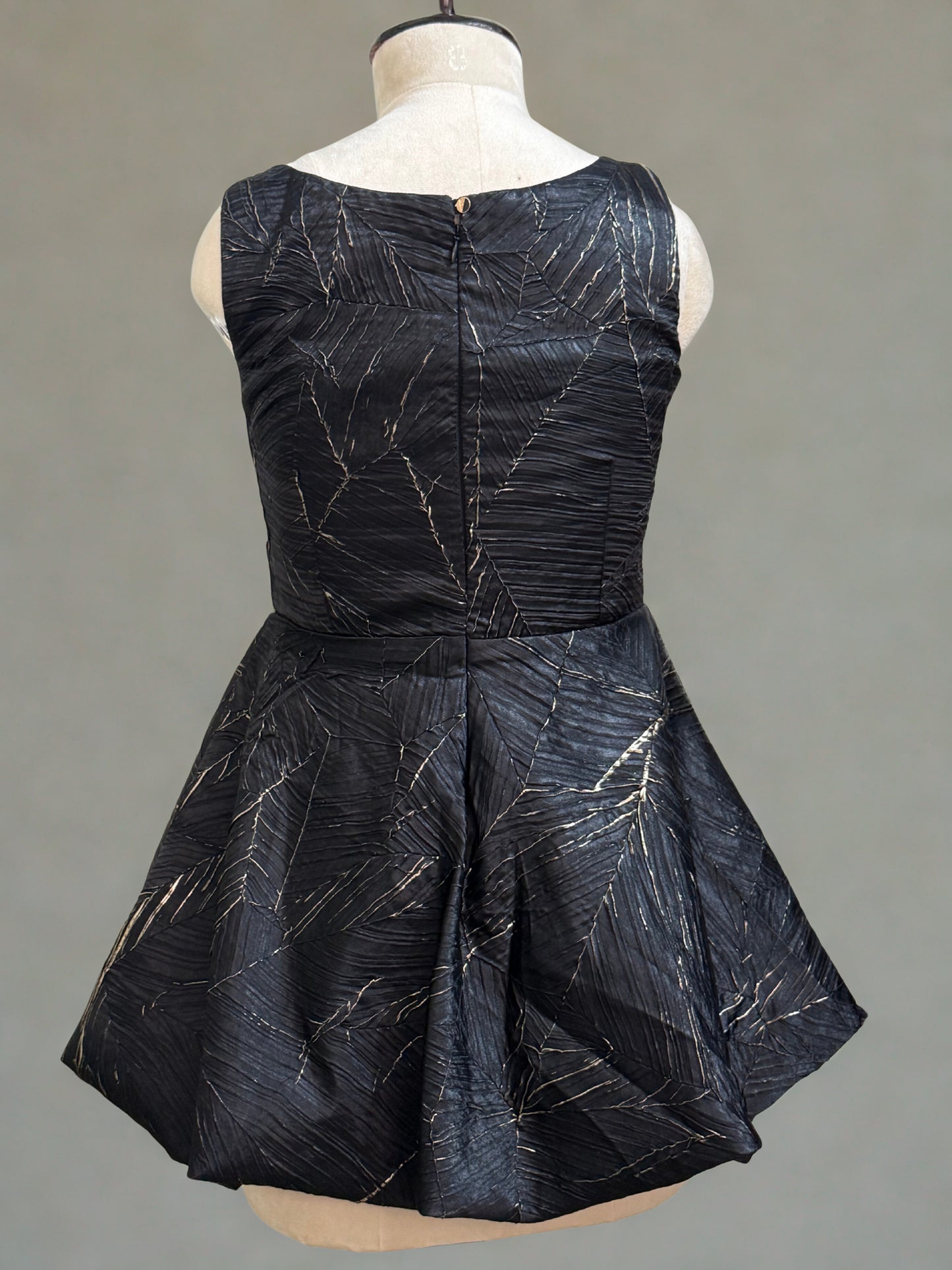 Black Satin Foil Mini Dress
